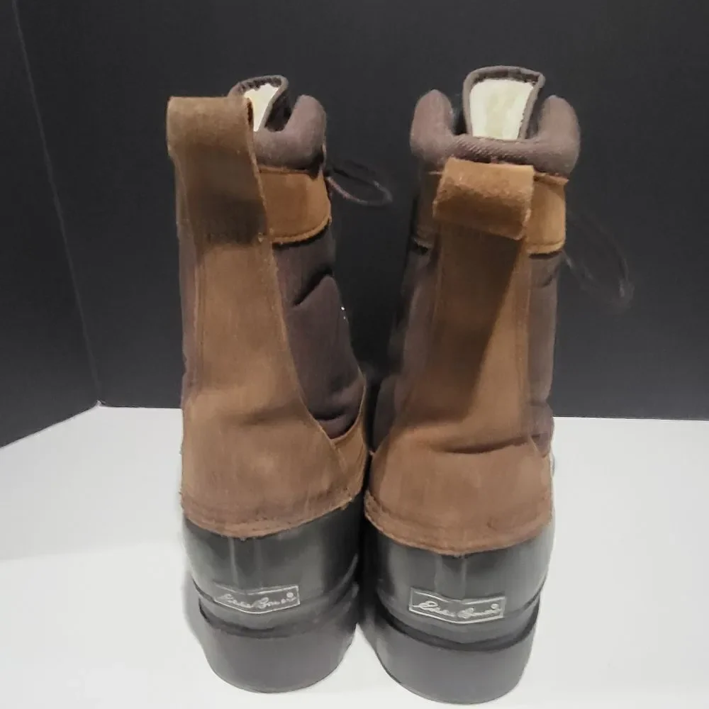 Eddie Bauer Men's Green & Brown Winter Snow Boots